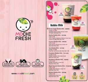 in menu trà sữa